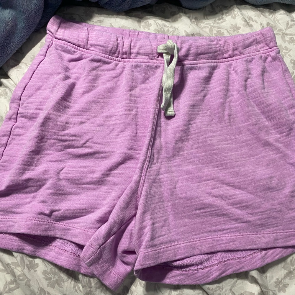 J Crew Relaxed Cotton Terry Shorts - Lilac
